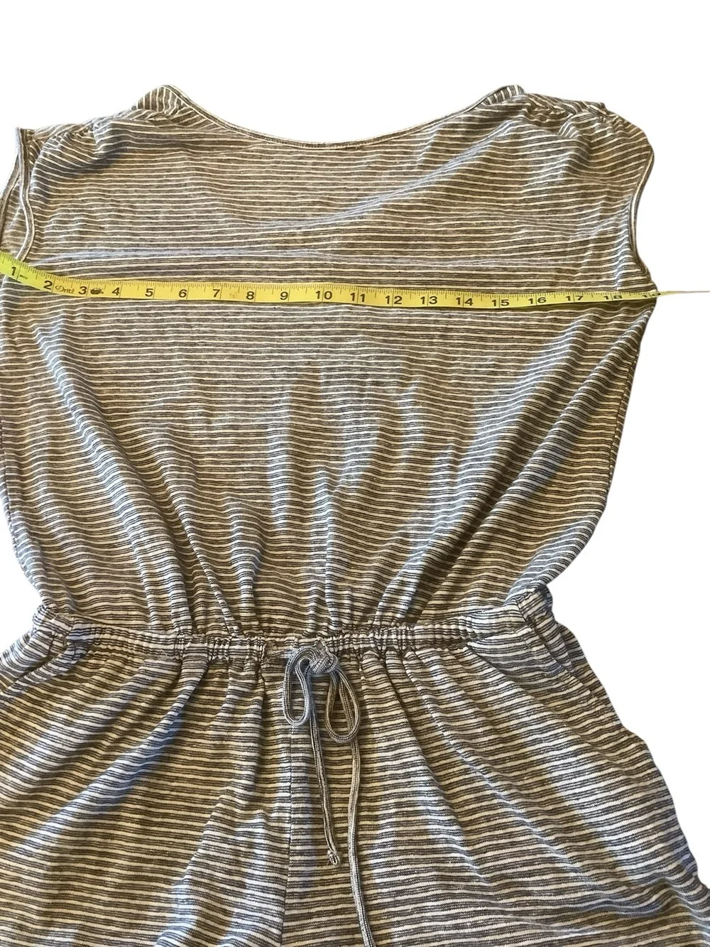 prAna Striped Romper XS Gray White Casual Lounge Travel Summer One Piece - Picture 4 of 6